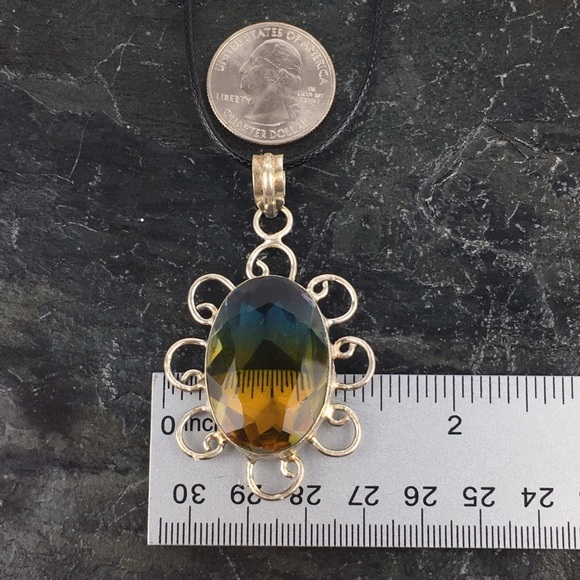 Sim Bi Color Tourmaline Pendant Necklace - Picture 7 of 12